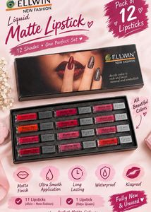 Ellwin Liquid Matte Lipstick Set - 12 Shades