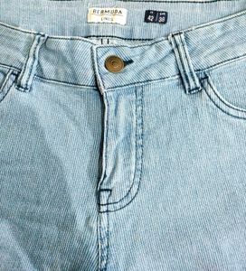 High Waist Blue Denim Shorts