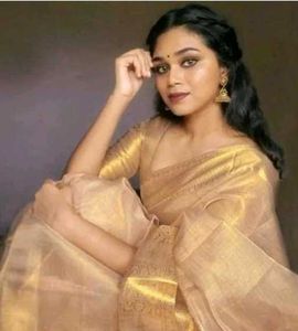Elegant golden tissue Silk Saree