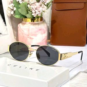 Gold Celine Oval Sunglasses