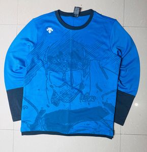 Blue Graphic Print Long Sleeve T-Shirt