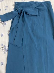 Stylish Blue Wrap Skirt
