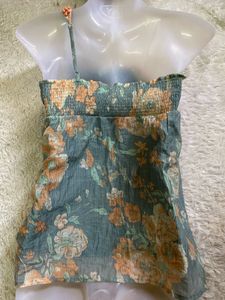 Y2K Boho Floral One-Shoulder tops
