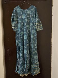 Elegant Teal Floral Kurta Set