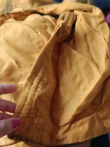 Golden saree blause Set hand stone work
