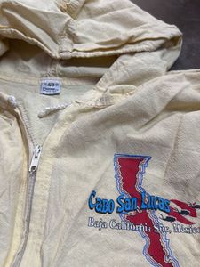 Cream Zip-Up Hooded Jacket