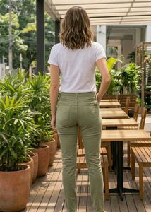 Olive Green Slim Fit Jeans