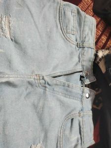 Distressed Denim Shorts