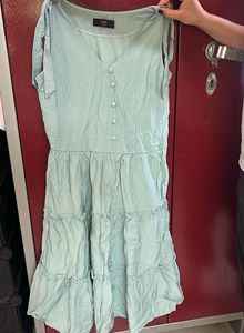 Light Blue Tiered Mini Dress