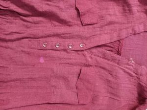 Maroon Textured Tunic Top