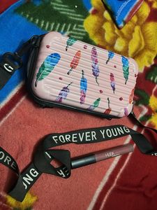 Feather Print Crossbody Bag