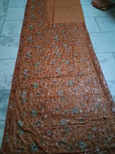 Vintage heavy sequence work saree