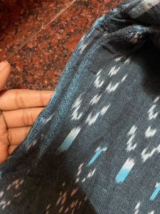 Blue Ikat Print Kurta