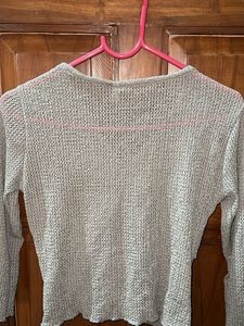Elegant Knit Top with Flower Detail