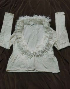 Furry Trim Cardigan/Shrug