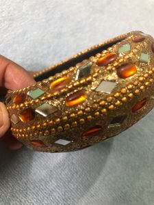 Exquisite Beaded Gold Bangle