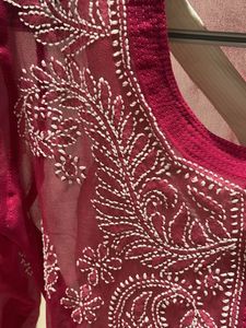 Pink Embroidered Kurta