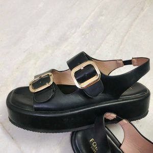 Stylish Black Platform Sandals