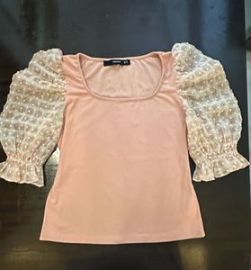 pink Chic Puff Sleeve Top