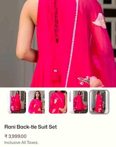 Rani Hand Painted Dupatta Suit Set