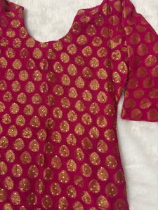 Elegant Pink &amp; Gold Kurta