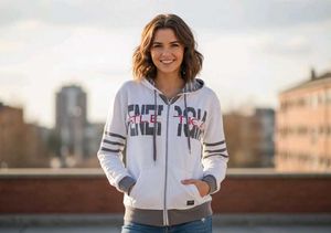 White Zip-up Hoodie