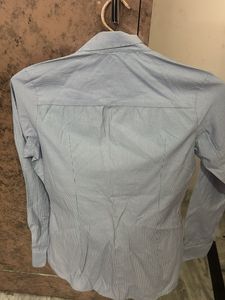 Light Blue Striped Button-Up Shirt