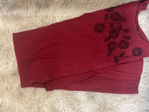 Elegant Maroon Kurta with Embroidery
