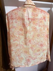 Floral print off white top