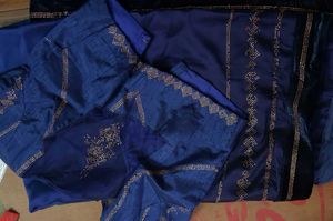 Royal Blue Embellished Saree