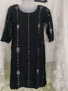 Embellished Black Kurta