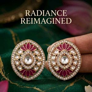 Elegant Kundan Stud Earrings