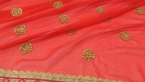 Heavy Beautiful Orange Saree