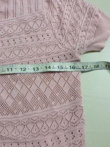 Pink Lace Knit Top