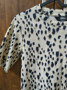 Chic Dalmatian Print Top