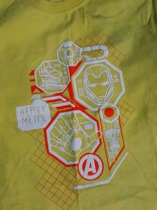 Men's Yellow Iron Man Graphic T-Shirt