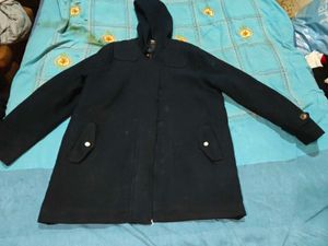 Classic Navy Hooded Coat
