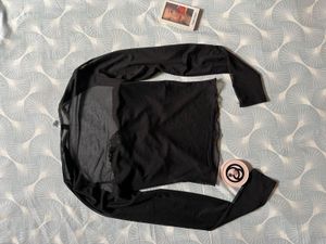 Sheer Black Mesh Long Sleeve Top