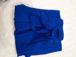 Blue Palazzo Pants with Tie Waist