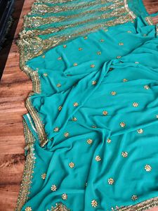handwork lehanga saree