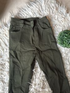 Olive Green Skinny Fit Pants