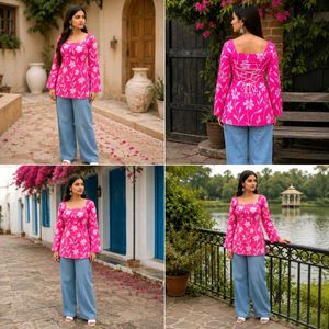 best short kurti pink
