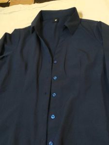 Classic Navy Blue Button-Up Shirt