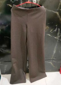 Classic Pinstripe Wide-Leg Pants