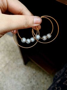 Chic Gold Tone Hoop &amp; Drop Earrings Set