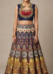 Bohemian Print Maxi Skirt with designer blouse