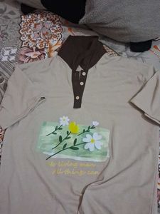 Cute Floral Graphic Polo Shirt