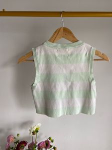 Zara Striped Sleeveless Knit Top