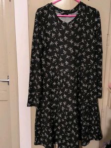Chic Black & White Floral Dress