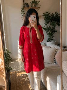 Red Printed Tunic (Women's)